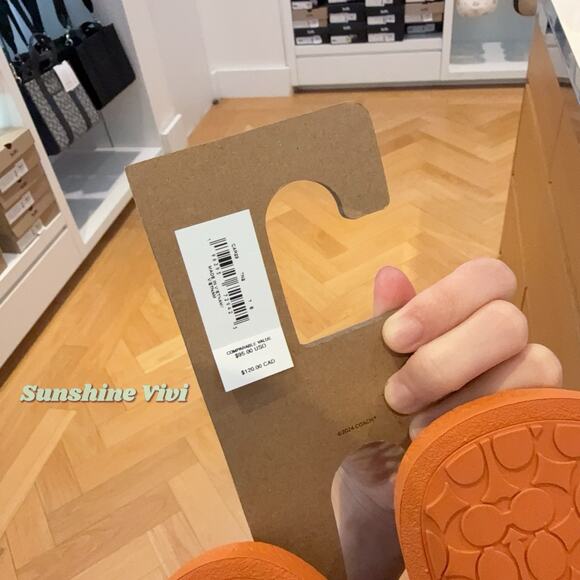 New Coach Women Udele Sport Slide Signature Canvas Fruit CAR29 Tan US 10 - Picture 2 of 7